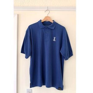 Super7 blue short sleeve polo shirt San Francisco Sutro tower embroidered emblem